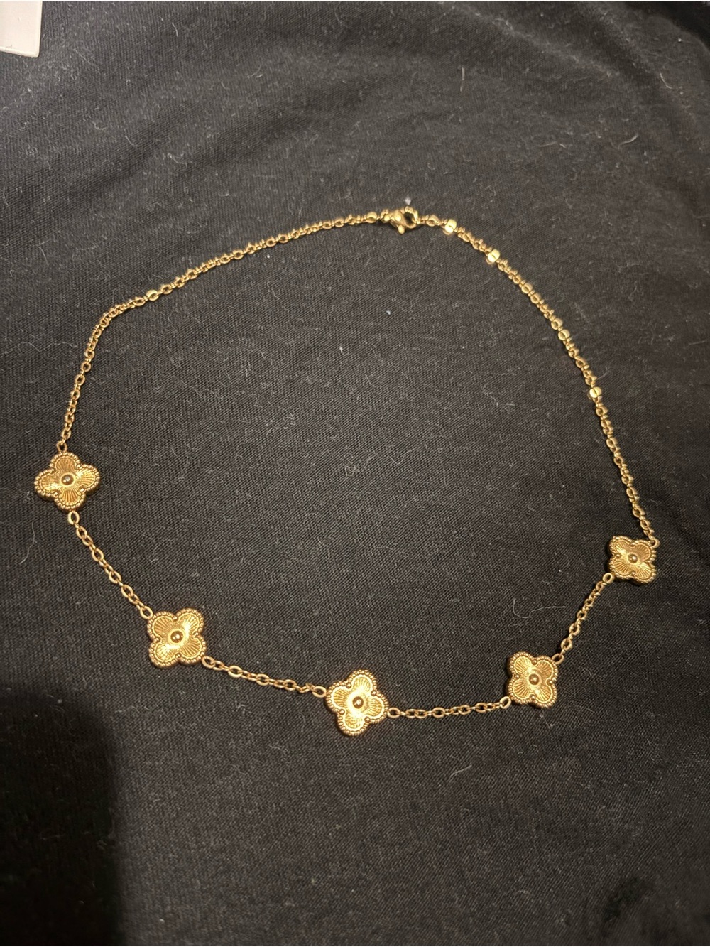 Delicate Gold Floral Link Necklace for Women